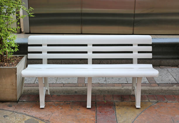 istock Plastic bench at the public garden 661653516