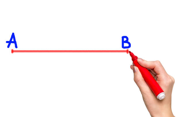 istock Hand drawing a line from point A to point B with red marker 661663068