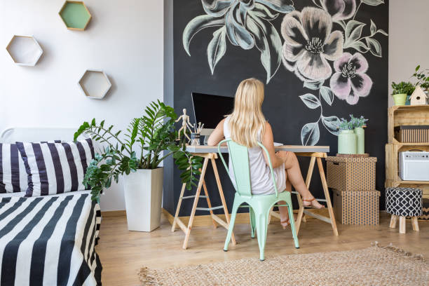 istock Home workplace of woman 661663410