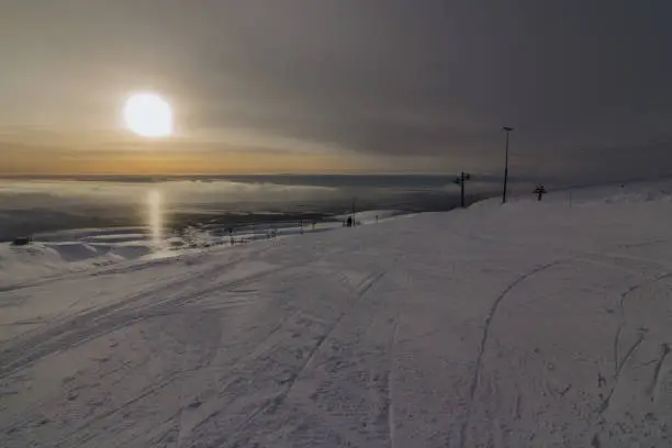 view from the mountain Ajkuajvenchorr, Murmansk region, Russia