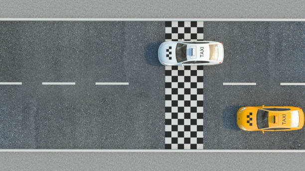 istock Taxi on the road. 3d illustration 661693422