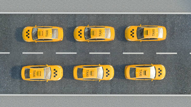 istock Taxi on the road. 3d illustration 661693468