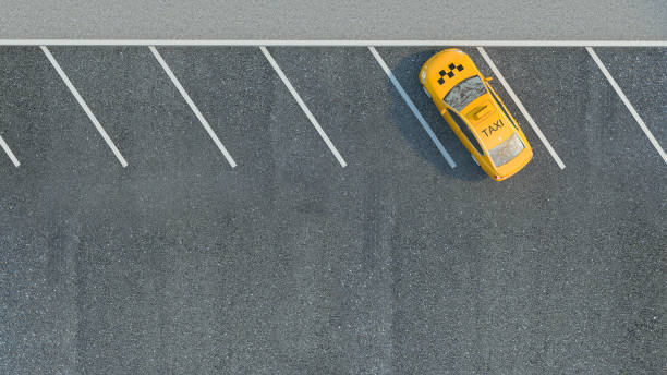 Taxi on the road. 3d illustration
