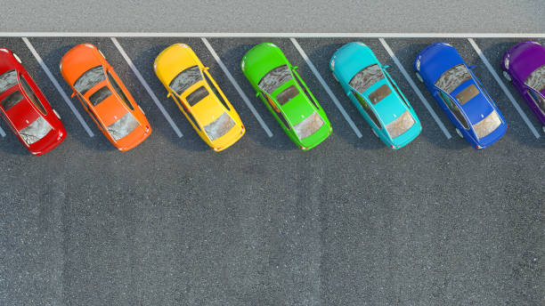 istock Many cars parked. 3d illustration 661693580