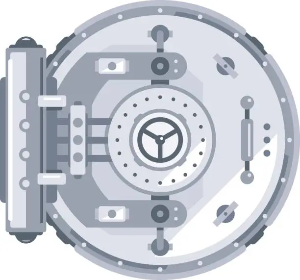 Vector illustration of Bank Vault Door