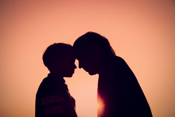 istock father and little son silhouettes at sunset 661704998