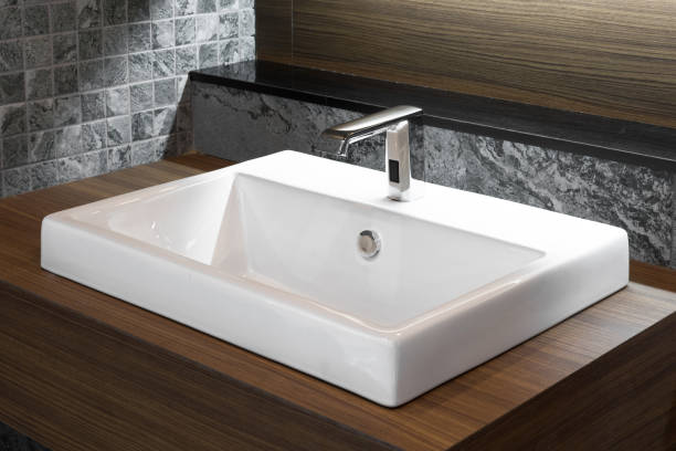 istock Bathroom interior with sink and faucet 661720110