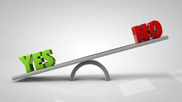 istock yes and no balance concept isolate on white 3d render 661720354