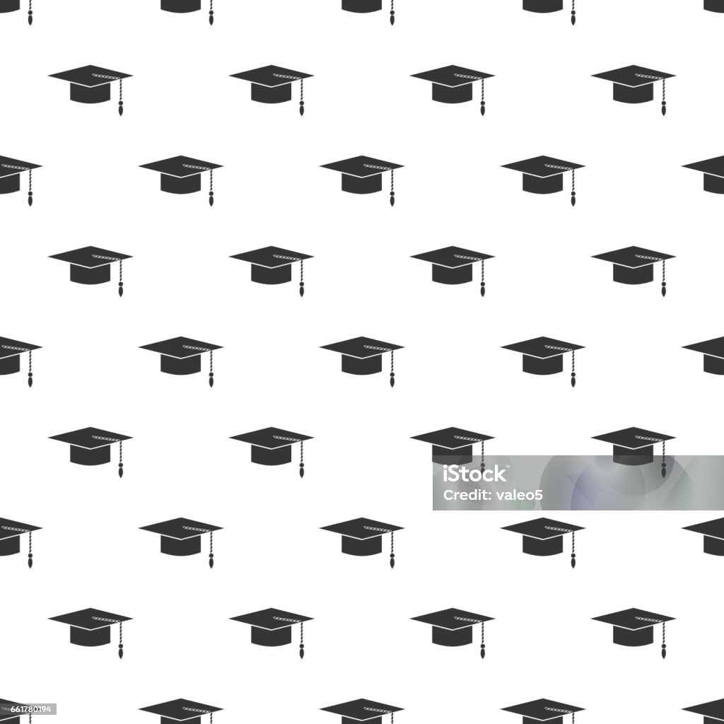 Graduated Hat Pattern Graduation Cap Seamless Pattern Stock Illustration - Download Image Now ...