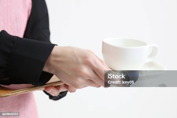 Japanese Woman Working Parttime At A Cafe Stock Photo - Download Image Now - 20-29 Years, Adult, Adults Only
