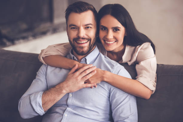 istock Beautiful couple at home 661861694