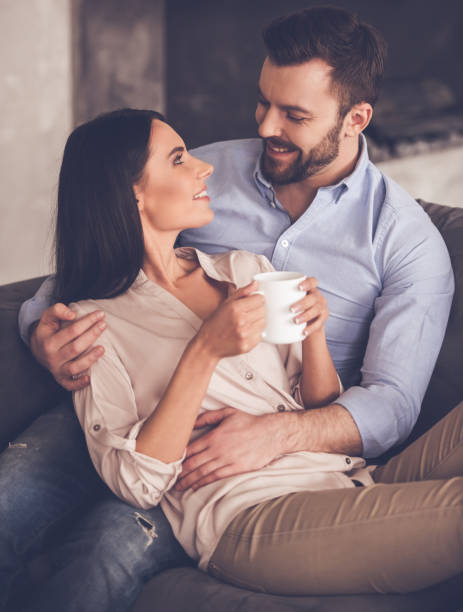 istock Beautiful couple at home 661873180