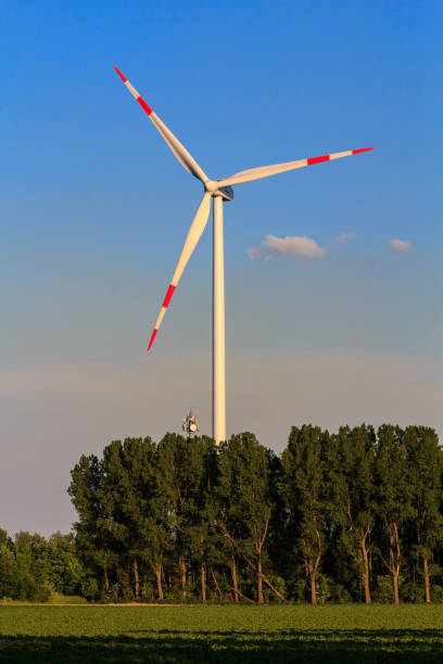 clean energy by wind power, renewable energy stock photo