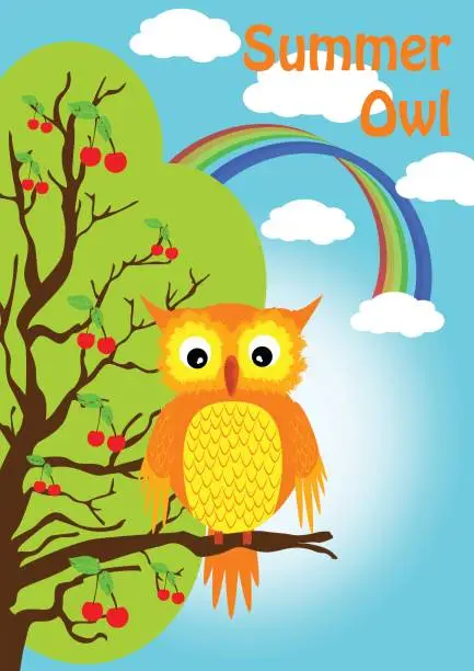 Vector illustration of Summer Owl