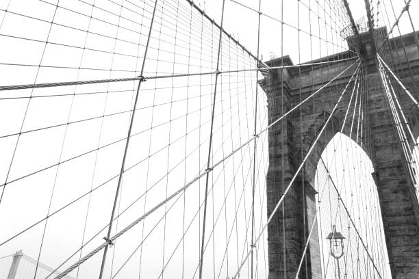 istock Brooklyn Bridge black and white, New York, USA 661938218