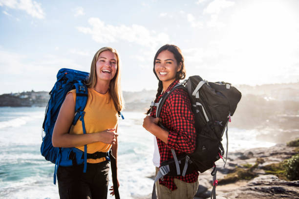 Happy faces are made in nature when hiking.