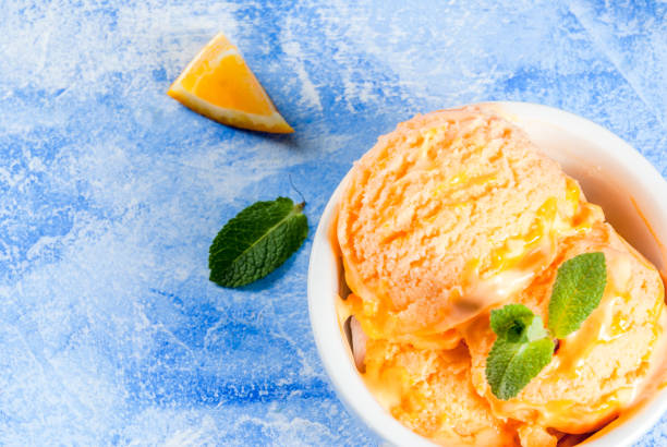 istock Orange sorbet with mint 662005558