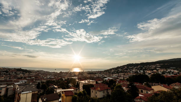 istock sunset on the city of Trieste 662021212