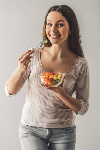 istock Attractive girl with food 662094860