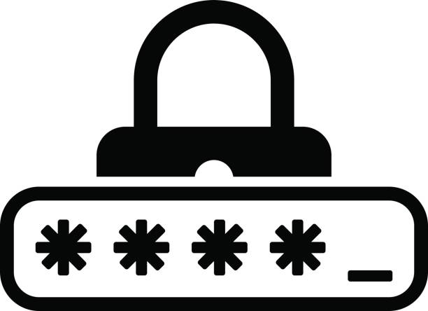ikona ochrony hasłem. płaska konstrukcja - security code illustrations stock illustrations