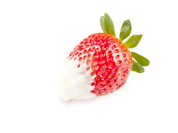 istock Large ripe strawberry with cream 662125898