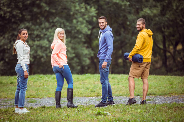 istock Happy friends on a hike 662168396
