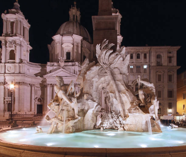 istock Fountain of the Four Rivers night 662172332