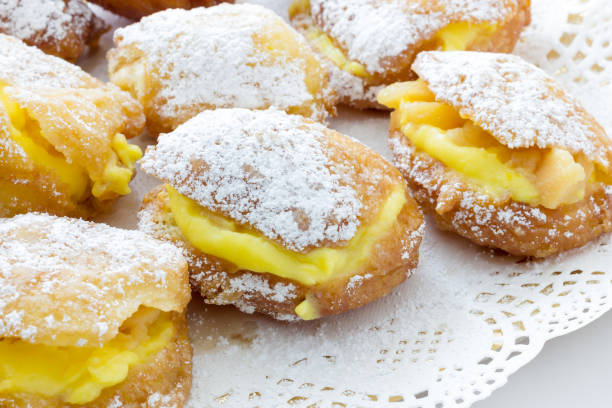 istock Handmade krapfen filled with pastry cream 662180580