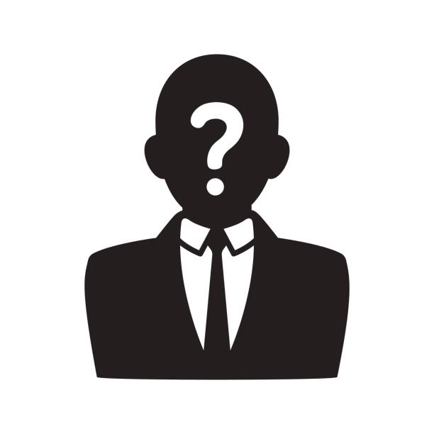 ilustrações, clipart, desenhos animados e ícones de ícone de usuário anônimo - men necktie isolated white background