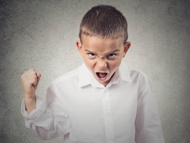 istock Closeup Headshot side view Portrait Angry Child Screaming 662268140