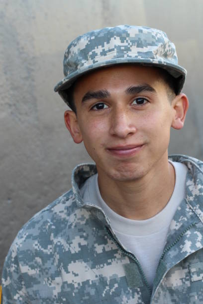 istock Proud young military school student 662280702