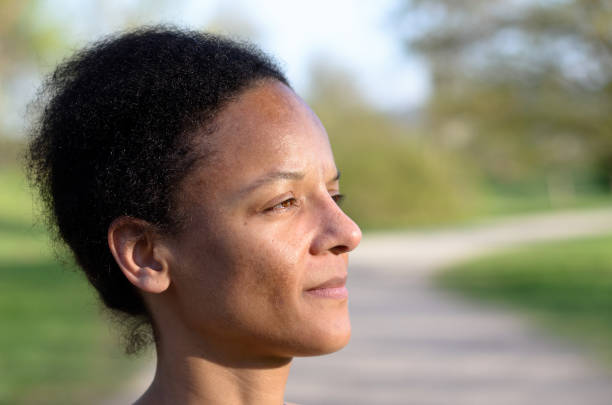 istock Side View of a Young african woman 662361474
