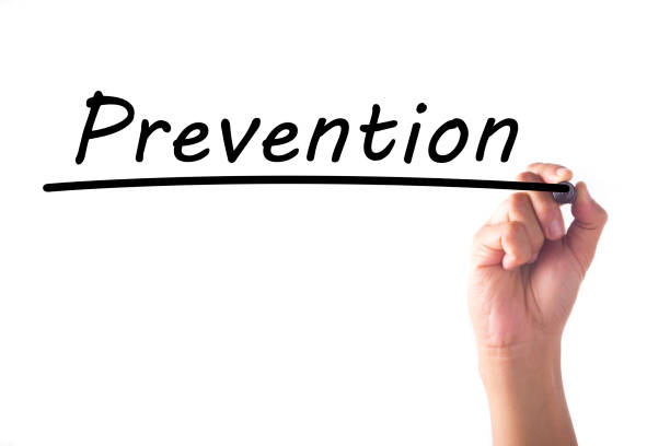istock Hand writing Prevention word on transparent board 662373126