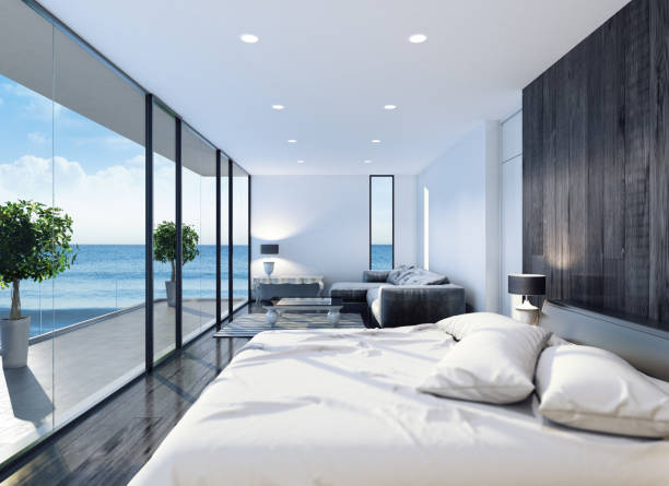 istock Modern resort hotel interior bedroom 662381112