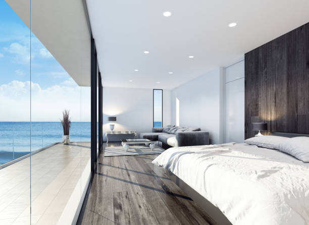 istock Modern resort hotel interior bedroom 662381580