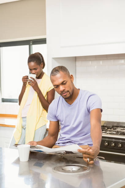 istock Casual happy couple having breakfast 662411112