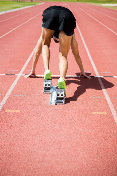 istock Rear view of an athlete ready to run 662475140
