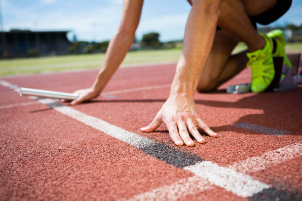 istock Athlete ready to start the relay race 662477120