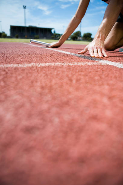 istock Athlete ready to start the relay race 662477564