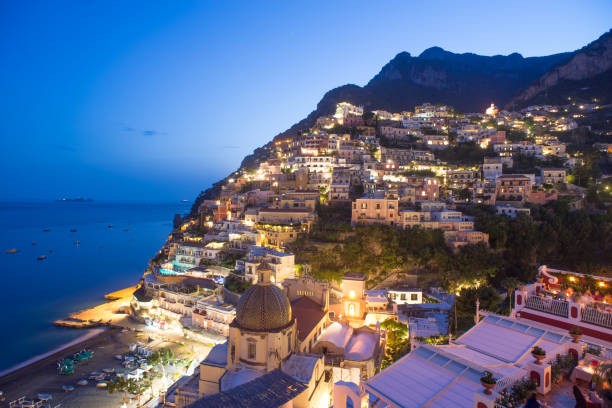 istock Positano lit by street lights 662508494