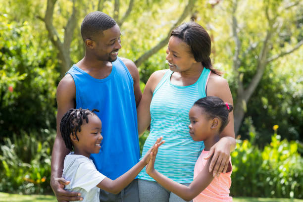 istock Happy family posing together 662563818
