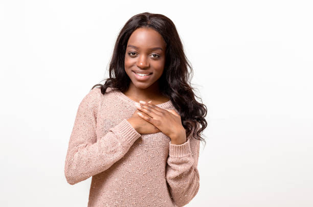 istock Young woman showing her heartfelt gratitude 662614370