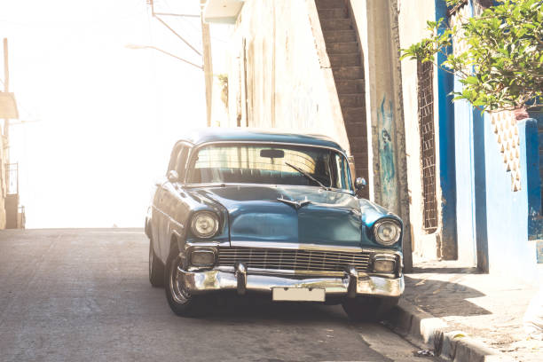 istock Old American car on street, Cuba 662750192