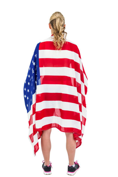 istock Athlete with american flag wrapped around his body 662767062