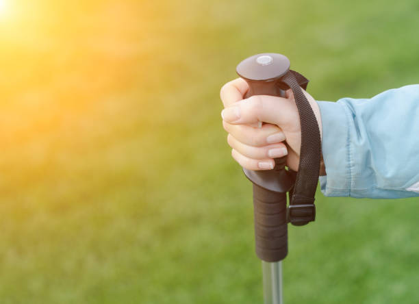 istock Woman hiker walks at sunset. 662798882