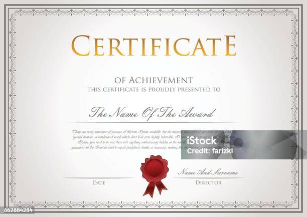 Certificate Template Stock Illustration - Download Image Now - Certificate, Diploma, Template
