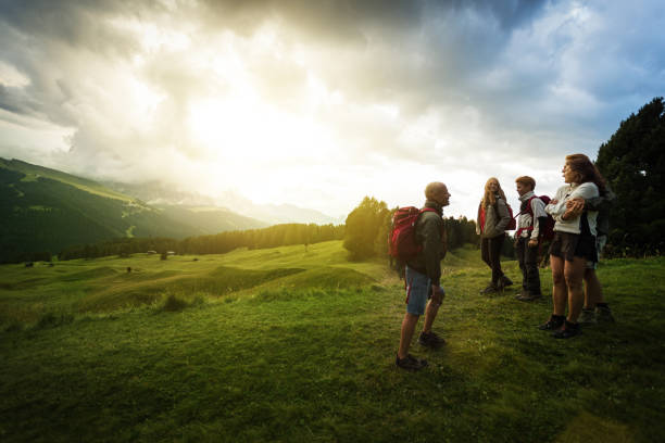istock Adventures on the Dolomites: family together 662893134