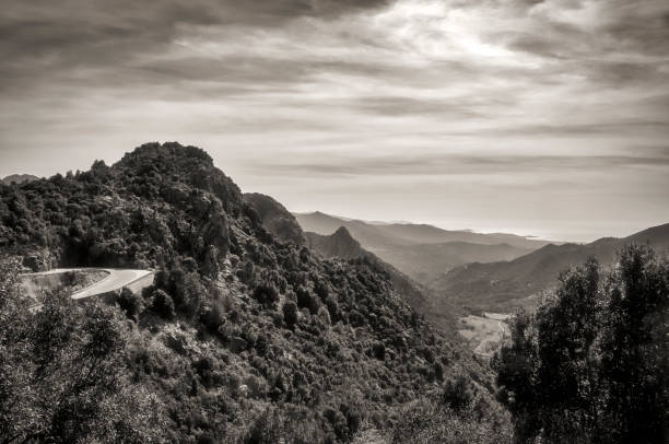 istock Corsican landscape in black and white 662894772