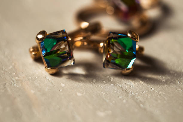 istock golden earrings with shiny stone 662905498