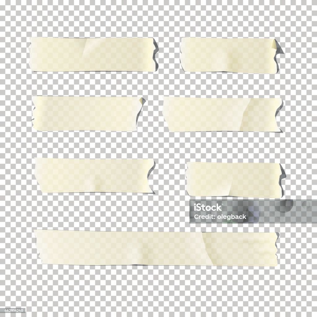 Vector  realistic adhesive tape set  isolated on transparent background. Adhesive Tape stock vector